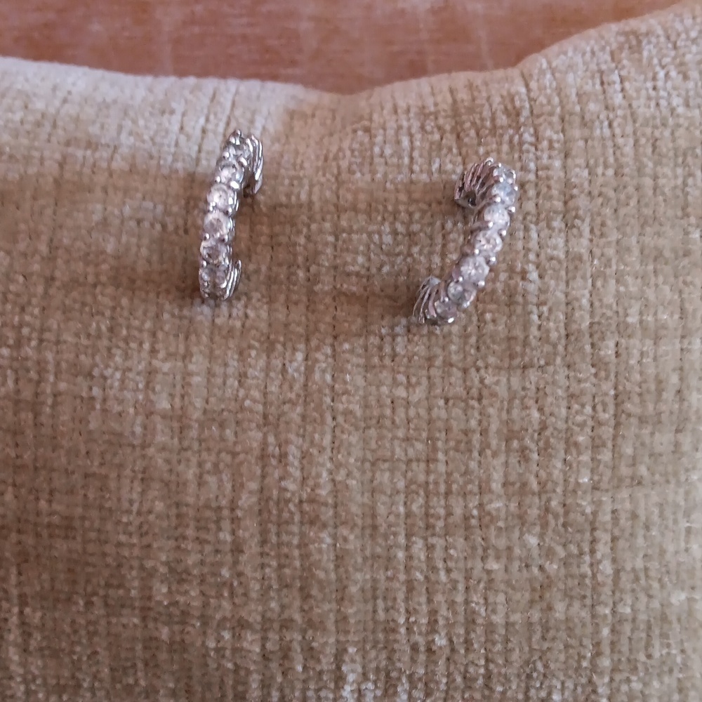 Silver Tone Rhinestone Earrings